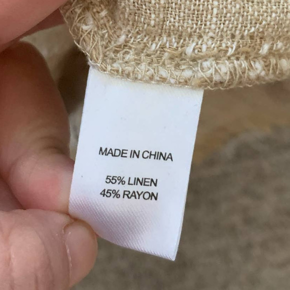 Anthropologie "DREW" Linen Fringe Bottom Tank Top - Picture 7 of 7